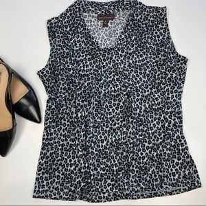 Dana Buchman Animal Print Sleeveless Top Sz XL